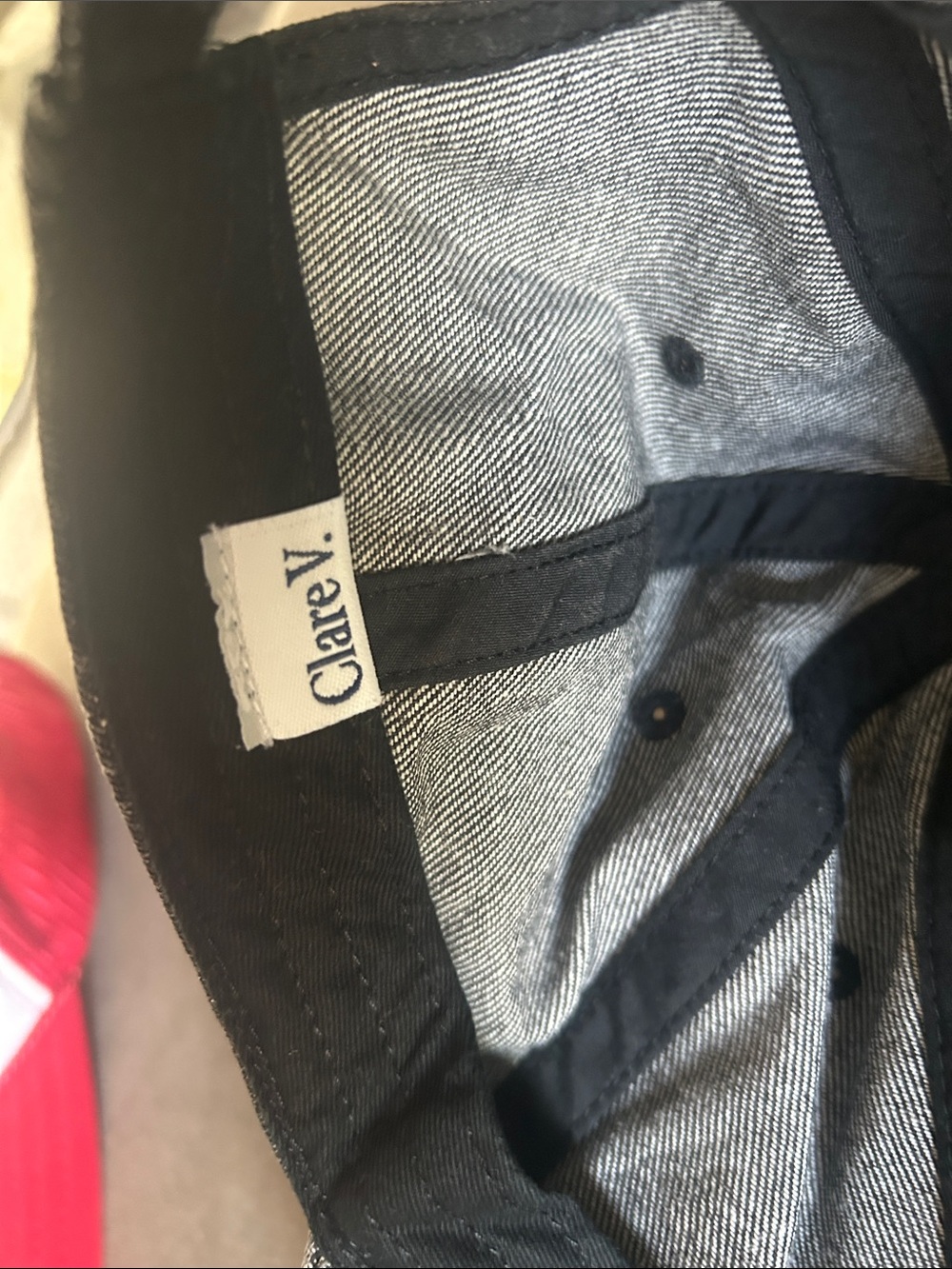 Clare V Bon Vivant Denim Cap OS - Picture 2 of 4